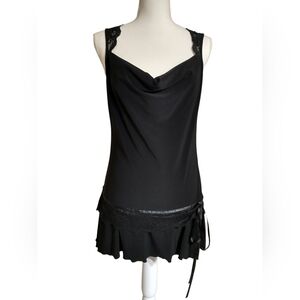 Black Sleeveless Top with Lace Details